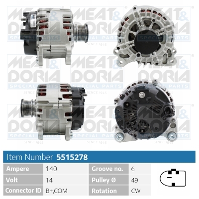 Generator / Alternator 5515278 MEAT & DORIA