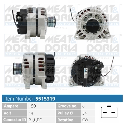 Generator / Alternator 5515319 MEAT & DORIA