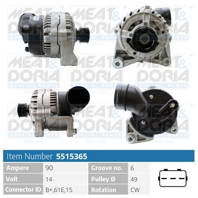 Generator / Alternator 5515365 MEAT & DORIA