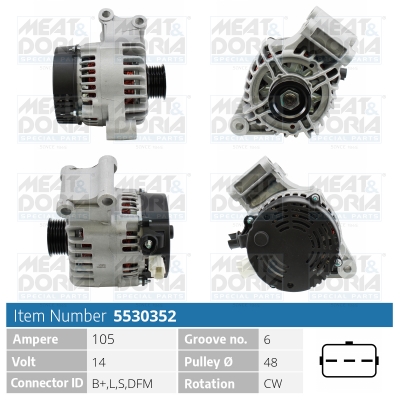 Generator / Alternator 5530352 MEAT & DORIA