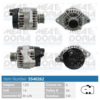 Generator / Alternator 5540262 MEAT & DORIA