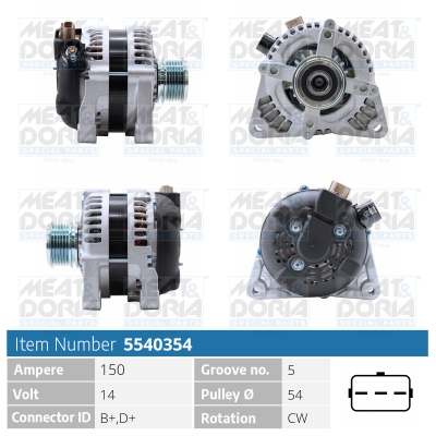 Generator / Alternator 5540354 MEAT & DORIA