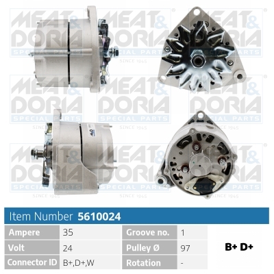 Generator / Alternator 5610024 MEAT & DORIA