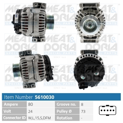 Generator / Alternator 5610030 MEAT & DORIA