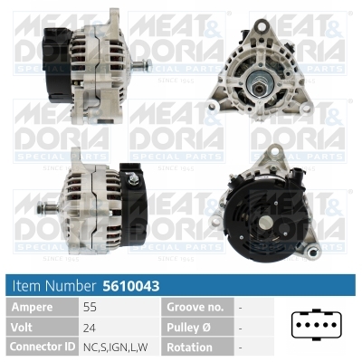 Generator / Alternator 5610043 MEAT & DORIA