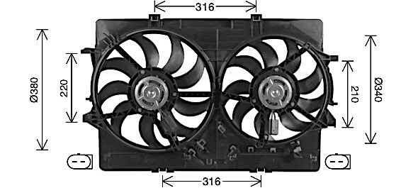 Ventilator, radiator AI7522 AVA QUALITY COOLING