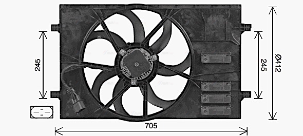 Ventilator, radiator AI7524 AVA QUALITY COOLING