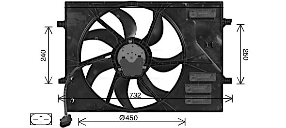 Ventilator, radiator AI7525 AVA QUALITY COOLING