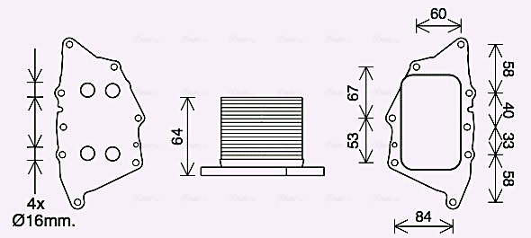 Radiator ulei, ulei motor BW3572 AVA QUALITY COOLING
