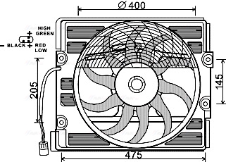 Ventilator, radiator BW7512 AVA QUALITY COOLING