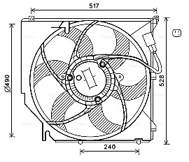 Ventilator, radiator BW7520 AVA QUALITY COOLING