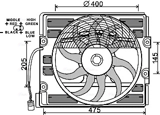 Ventilator, radiator BW7527 AVA QUALITY COOLING