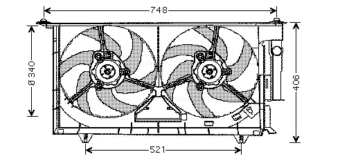 Ventilator, radiator CN7525 AVA QUALITY COOLING