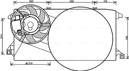 Ventilator, radiator FD7545 AVA QUALITY COOLING