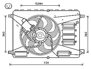 Ventilator, radiator FD7556 AVA QUALITY COOLING