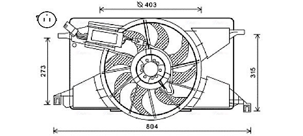 Ventilator, radiator FD7565 AVA QUALITY COOLING