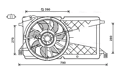 Ventilator, radiator FD7566 AVA QUALITY COOLING