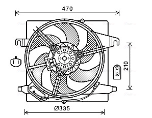 Ventilator, radiator FD7567 AVA QUALITY COOLING