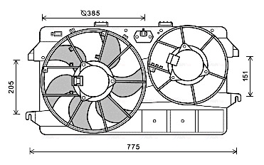 Ventilator, radiator FD7591 AVA QUALITY COOLING