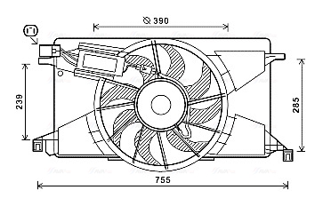 Ventilator, radiator FD7608 AVA QUALITY COOLING