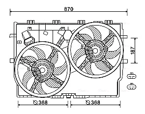 Ventilator, radiator FT7586 AVA QUALITY COOLING