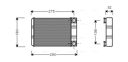 Schimbator caldura, incalzire habitaclu MSA6312 AVA QUALITY COOLING