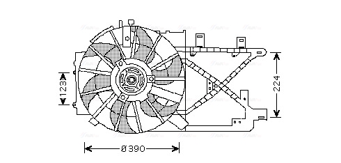 Ventilator, radiator OL7516 AVA QUALITY COOLING