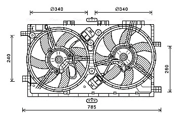 Ventilator, radiator OL7641 AVA QUALITY COOLING