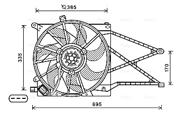 Ventilator, radiator OL7649 AVA QUALITY COOLING