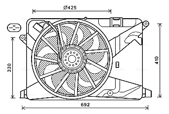 Ventilator, radiator OL7669 AVA QUALITY COOLING