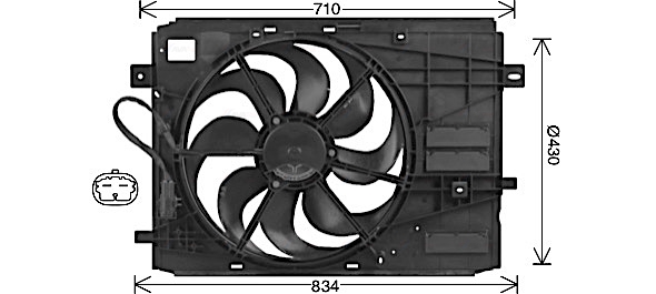 Ventilator, radiator PE7561 AVA QUALITY COOLING