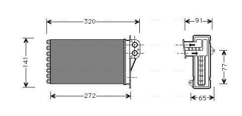 Schimbator caldura, incalzire habitaclu PEA6356 AVA QUALITY COOLING