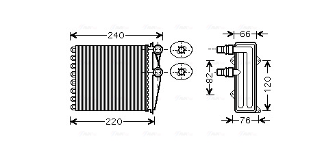Schimbator caldura, incalzire habitaclu RT6380 AVA QUALITY COOLING