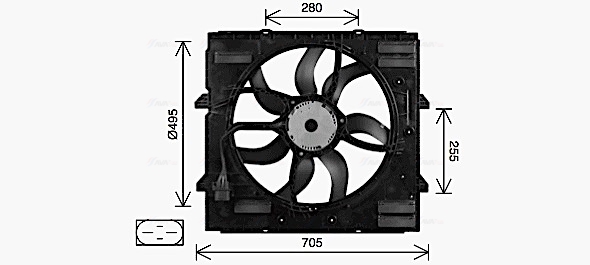 Ventilator, radiator VN7552 AVA QUALITY COOLING