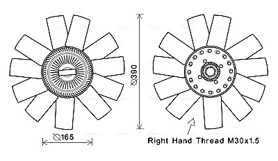 Ventilator, radiator VNF365 AVA QUALITY COOLING