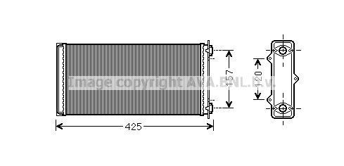 Schimbator caldura, incalzire habitaclu DF6037 AVA QUALITY COOLING