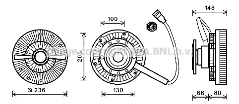 Cupla, ventilator radiator DFC047 AVA QUALITY COOLING