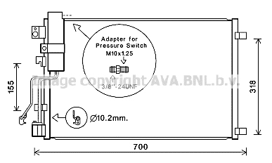 Condensator, climatizare DNA5283D AVA QUALITY COOLING