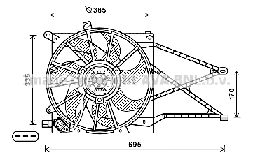 Ventilator, radiator OL7649 AVA QUALITY COOLING