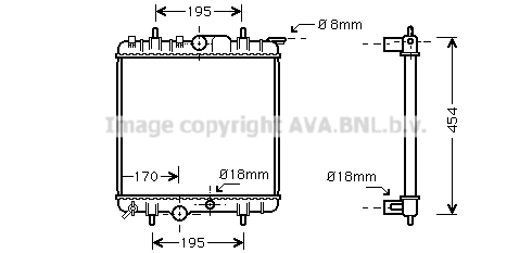 Radiator, racire motor PEA2224 AVA QUALITY COOLING