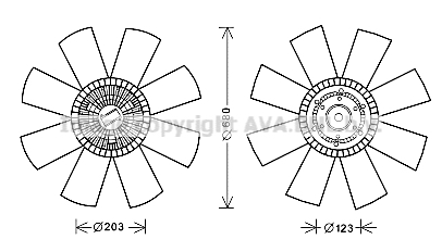 Ventilator, radiator SCF037 AVA QUALITY COOLING