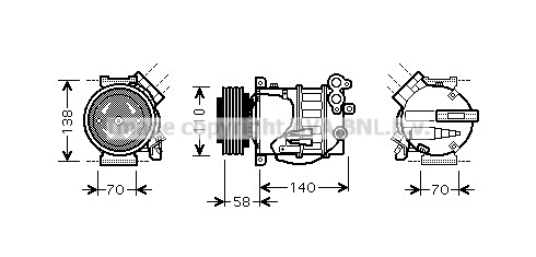 Compresor, climatizare VOAK144 AVA QUALITY COOLING