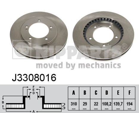 Disc frana J3308016 NIPPARTS