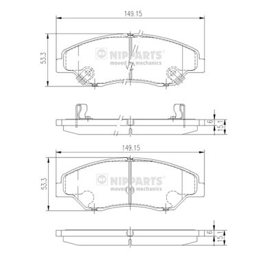 Set placute frana,frana disc J3600309 NIPPARTS