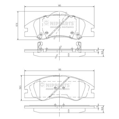 Set placute frana,frana disc J3600326 NIPPARTS