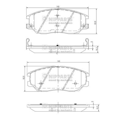 Set placute frana,frana disc J3600327 NIPPARTS