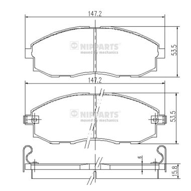 Set placute frana,frana disc J3600521 NIPPARTS