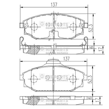 Set placute frana,frana disc J3600523 NIPPARTS