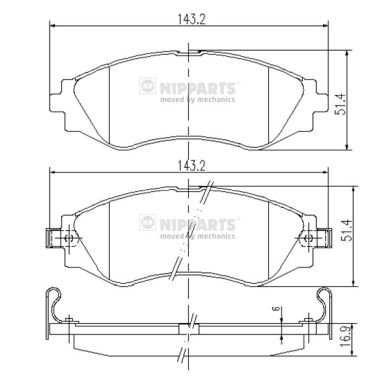 Set placute frana,frana disc J3600902 NIPPARTS