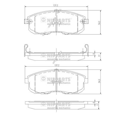 Set placute frana,frana disc J3601044 NIPPARTS